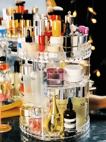 High Quality 360° Rotating Crystal Cosmetic Storage Box