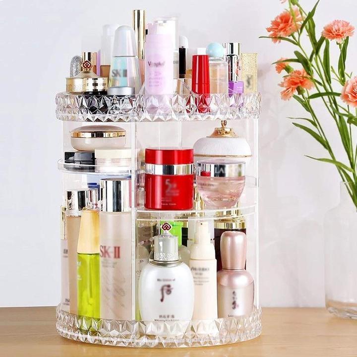 High Quality 360° Rotating Crystal Cosmetic Storage Box